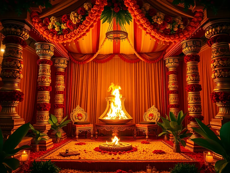 Hindu wedding planner India - traditional Hindu mandap ceremony