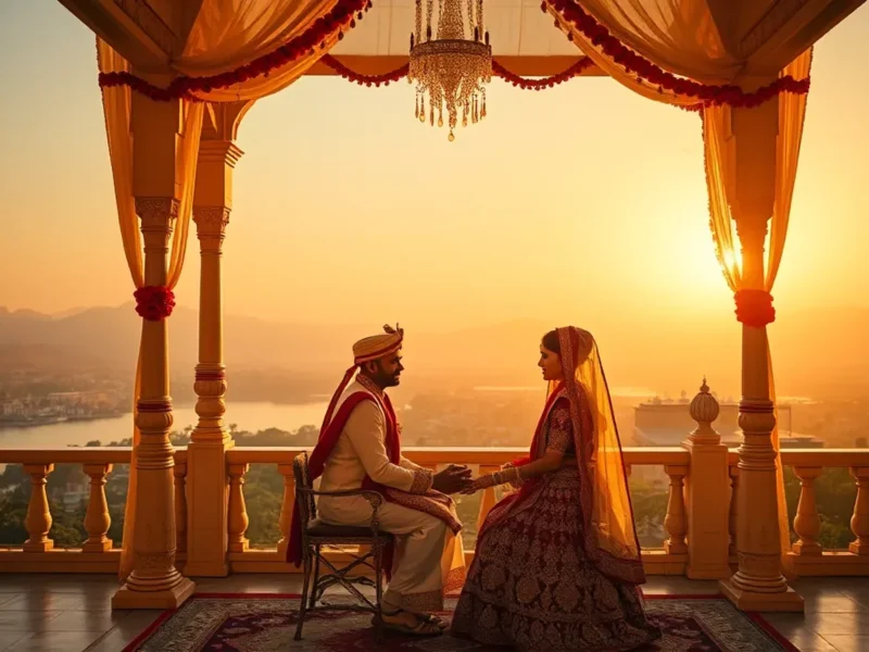 Fateh Garh Udaipur hilltop heritage palace wedding terrace with Lake Pichola views