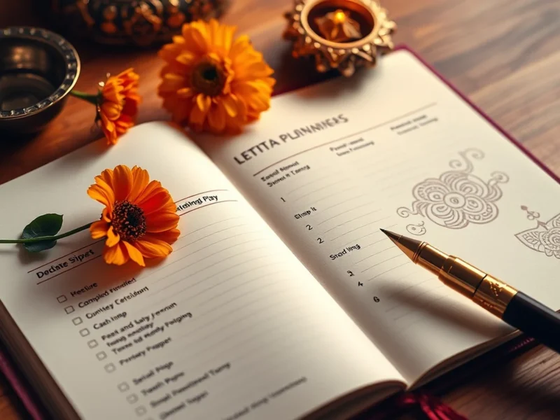 Indian wedding planning timeline checklist with organised planner notebook