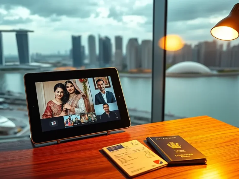 NRI Indian wedding planning from Singapore with Marina Bay skyline and mood board