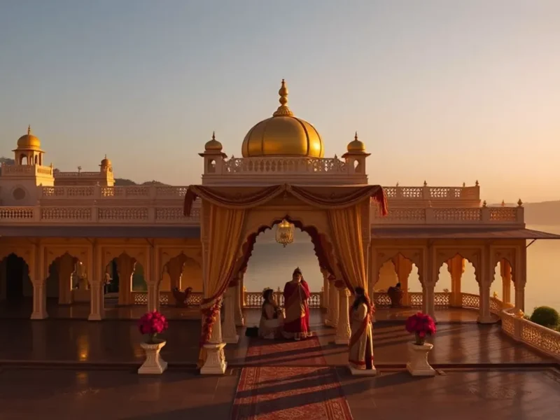 Oberoi Udaivilas Udaipur domed Mewar palace lakefront wedding courtyard
