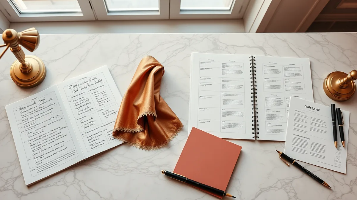 Wedding planner vs event planner comparison - side-by-side editorial flatlay of planning workspaces