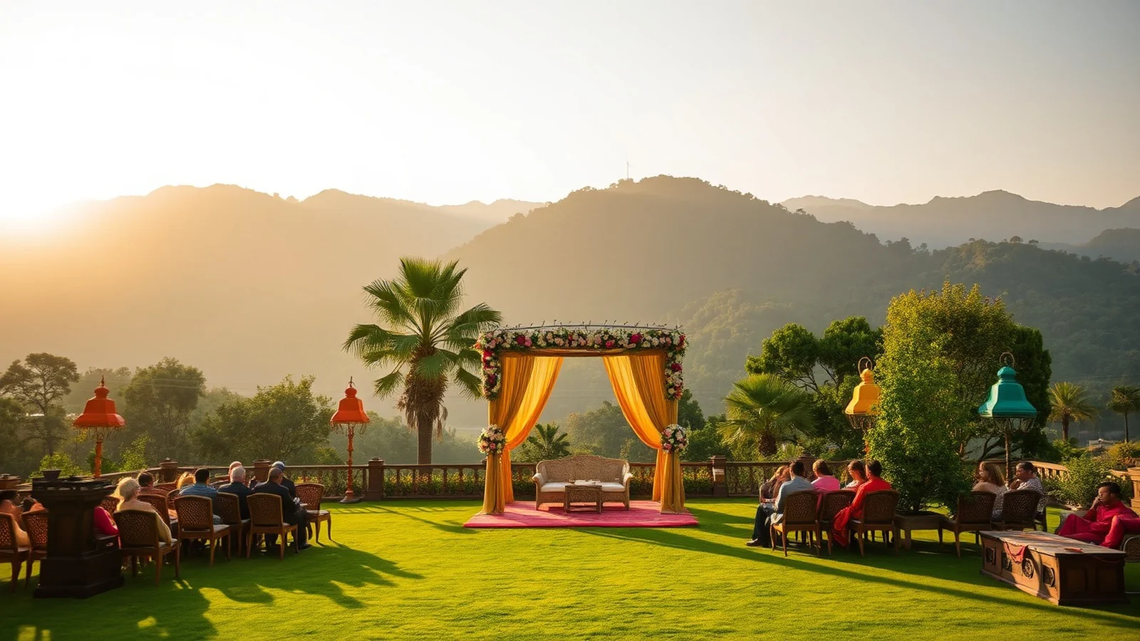 Ananda in the Himalayas Rishikesh palace-estate wedding with valley views