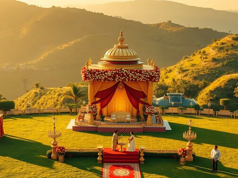 Grand wedding on a hill-resort lawn at Della Resorts Lonavala at golden hour