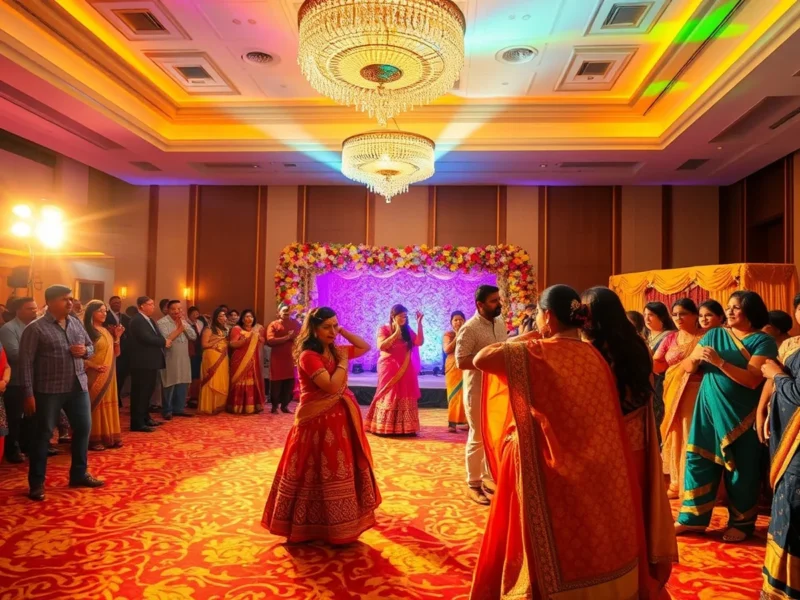 Garba and sangeet night at Hyatt Regency Ahmedabad at golden hour