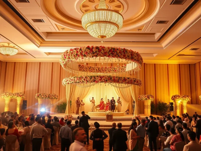 Lavish Punjabi wedding in the ballroom at JW Marriott Chandigarh at golden hour