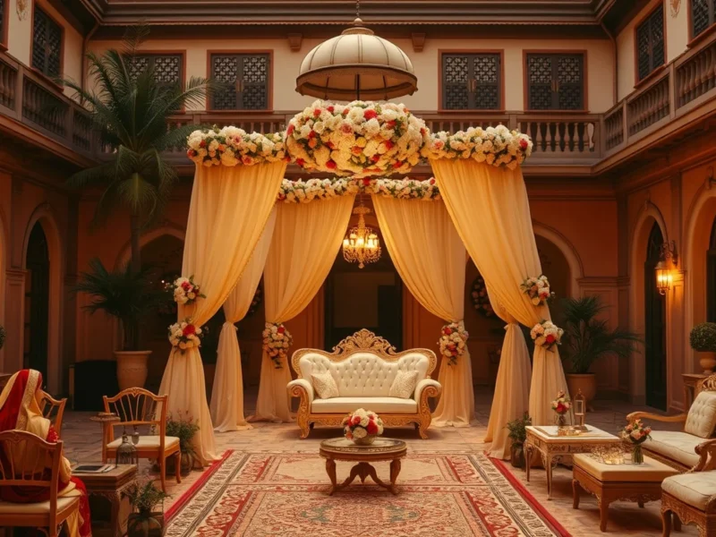 Heritage boutique Indian wedding in a colonial courtyard at Lebua Lucknow in Hazratganj