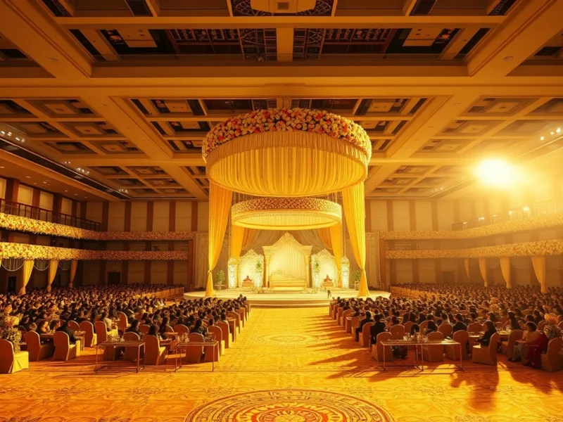 Large Indian wedding in the Novotel HICC convention hall in HITEC City Hyderabad