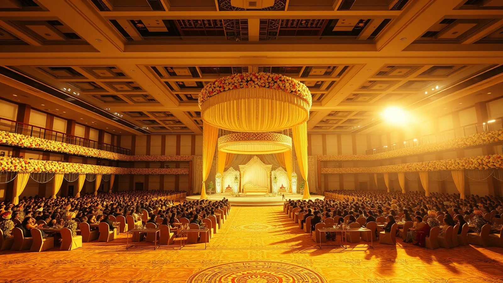 Large Indian wedding in the Novotel HICC convention hall in HITEC City Hyderabad
