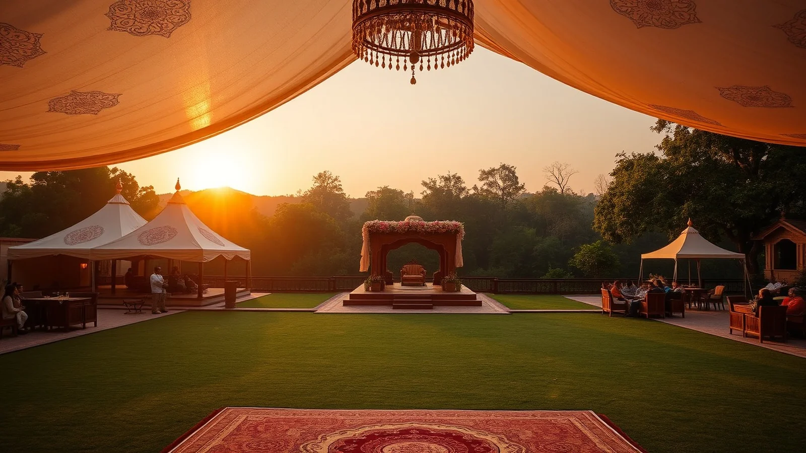 Oberoi Vanyavilas Ranthambore luxury jungle tented wedding with stepwell