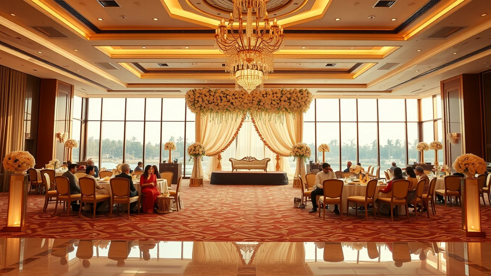 Luxury Indian wedding at Park Hyatt Hyderabad in Banjara Hills at golden hour
