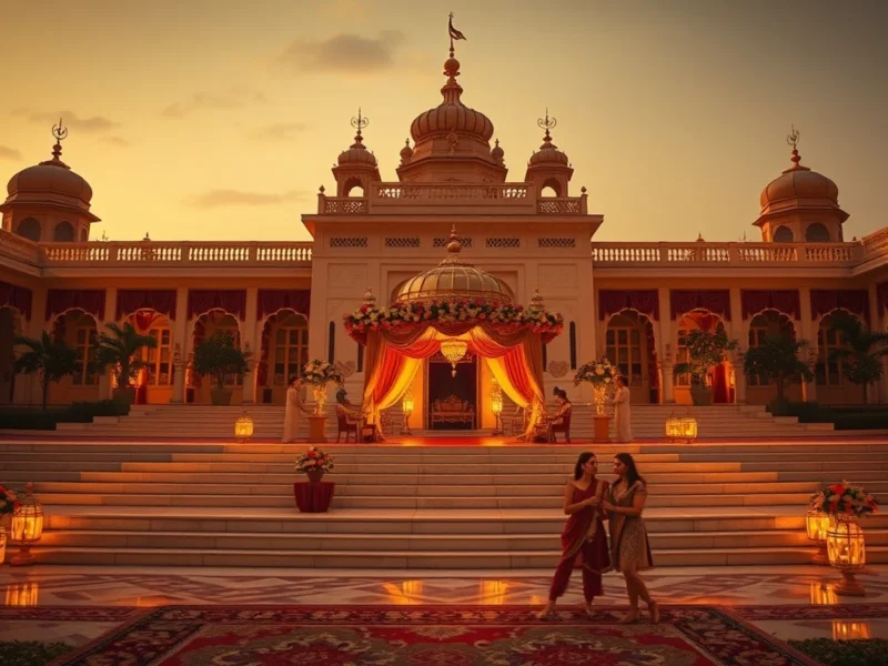 Themed Indian destination wedding at a palace set in Ramoji Film City near Hyderabad