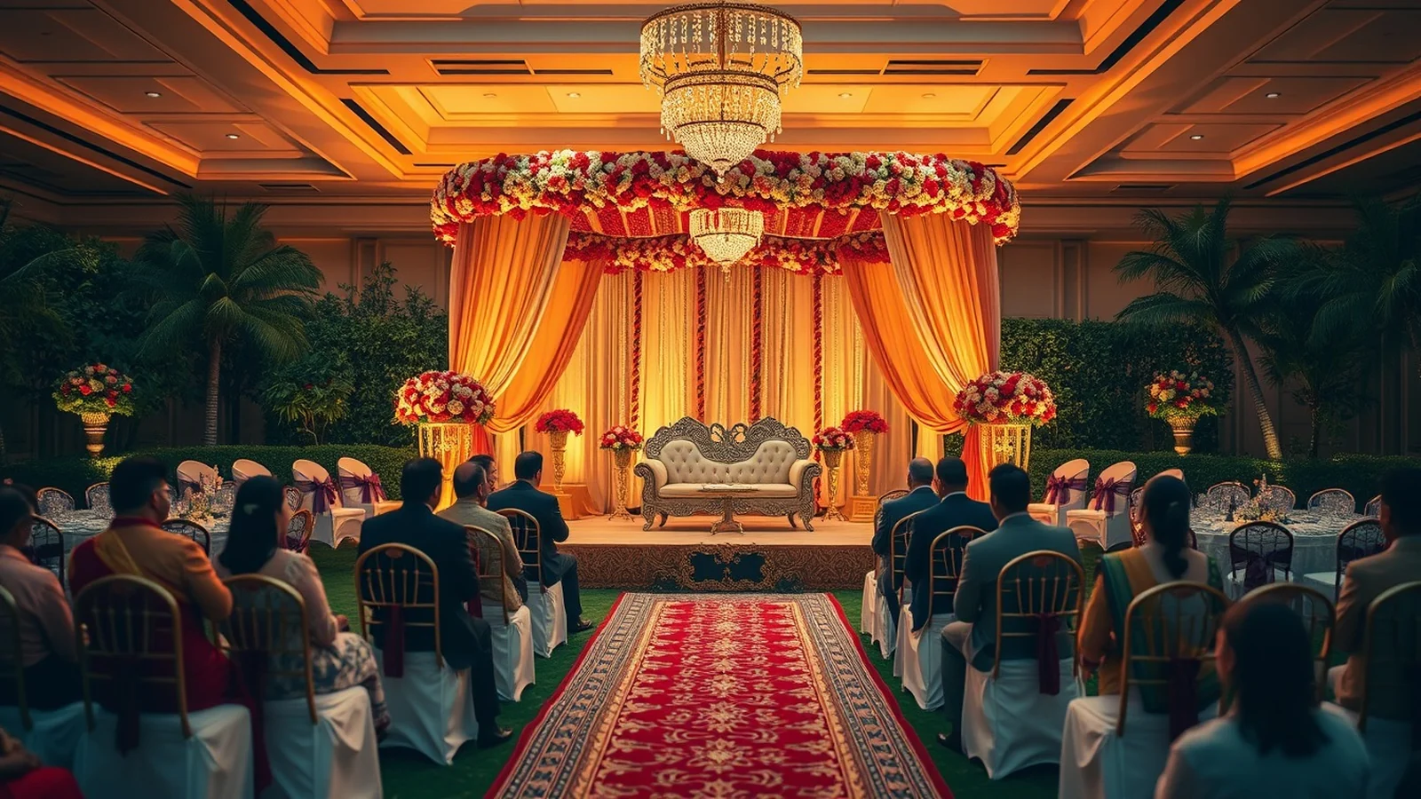 Luxury Indian wedding at Sheraton Hyderabad Hotel in HITEC City at golden hour