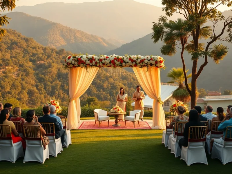 Serene valley-view wedding above the Ganges valley at Taj Rishikesh Resort and Spa at golden hour