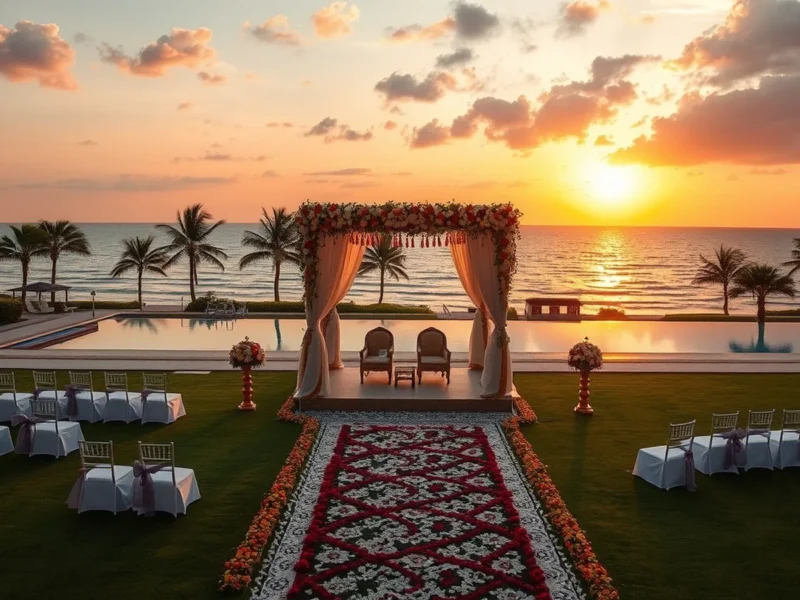 The Leela Palace Chennai seafront wedding overlooking the Bay of Bengal