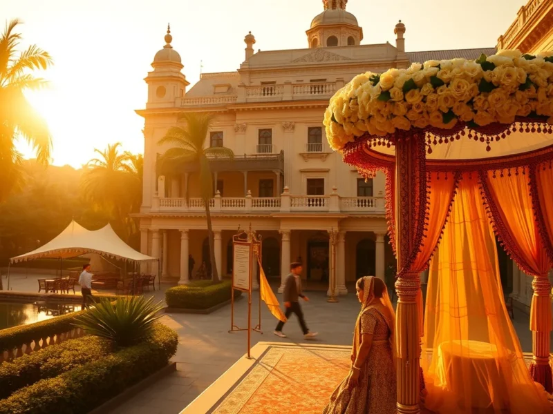 The Oberoi Grand Kolkata heritage courtyard wedding at golden hour