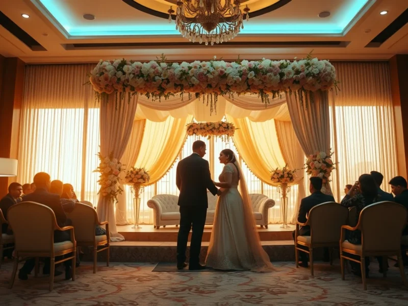 Design-led luxury Indian wedding at The Park Hyderabad in Somajiguda at golden hour