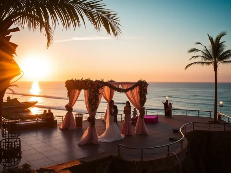 W Goa Vagator clifftop beach wedding at sunset