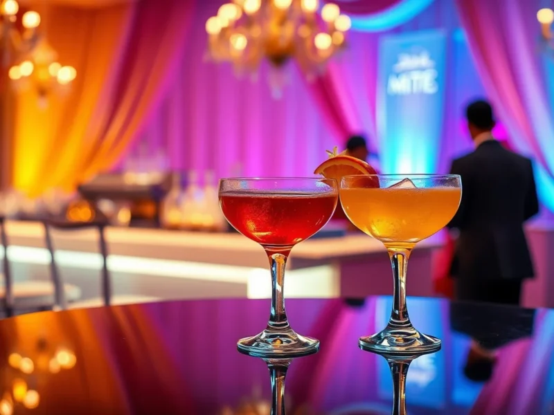 An elegant Indian wedding cocktail night with a backlit bar and lounge seating