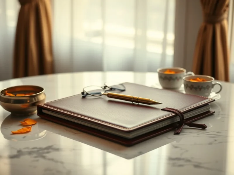 An Indian wedding planning desk with a printed guest list, pen and invitation card