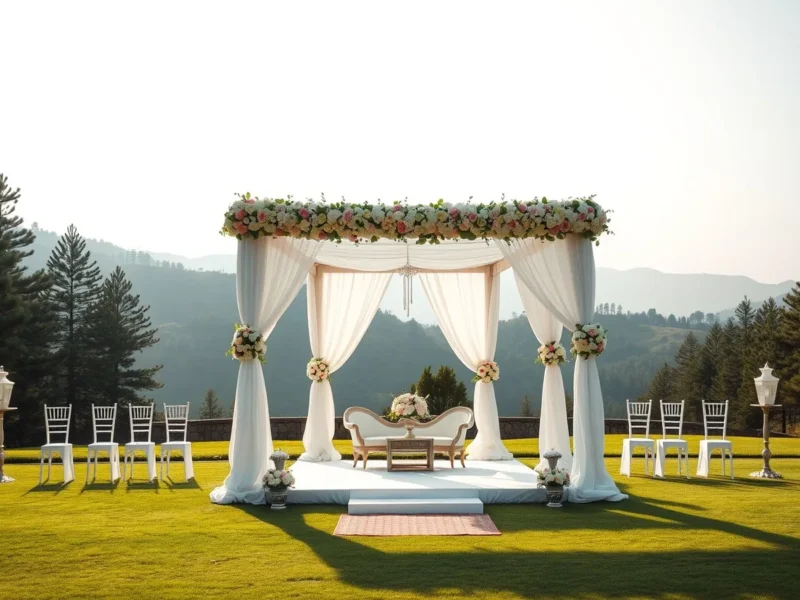 Wedding decor for a April 2027 wedding, for the April 2027 marriage dates guide