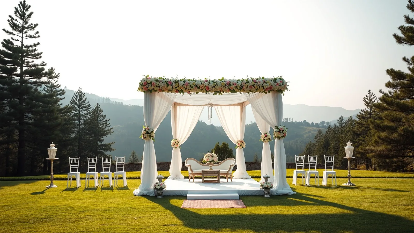 Wedding decor for a April 2027 wedding, for the April 2027 marriage dates guide