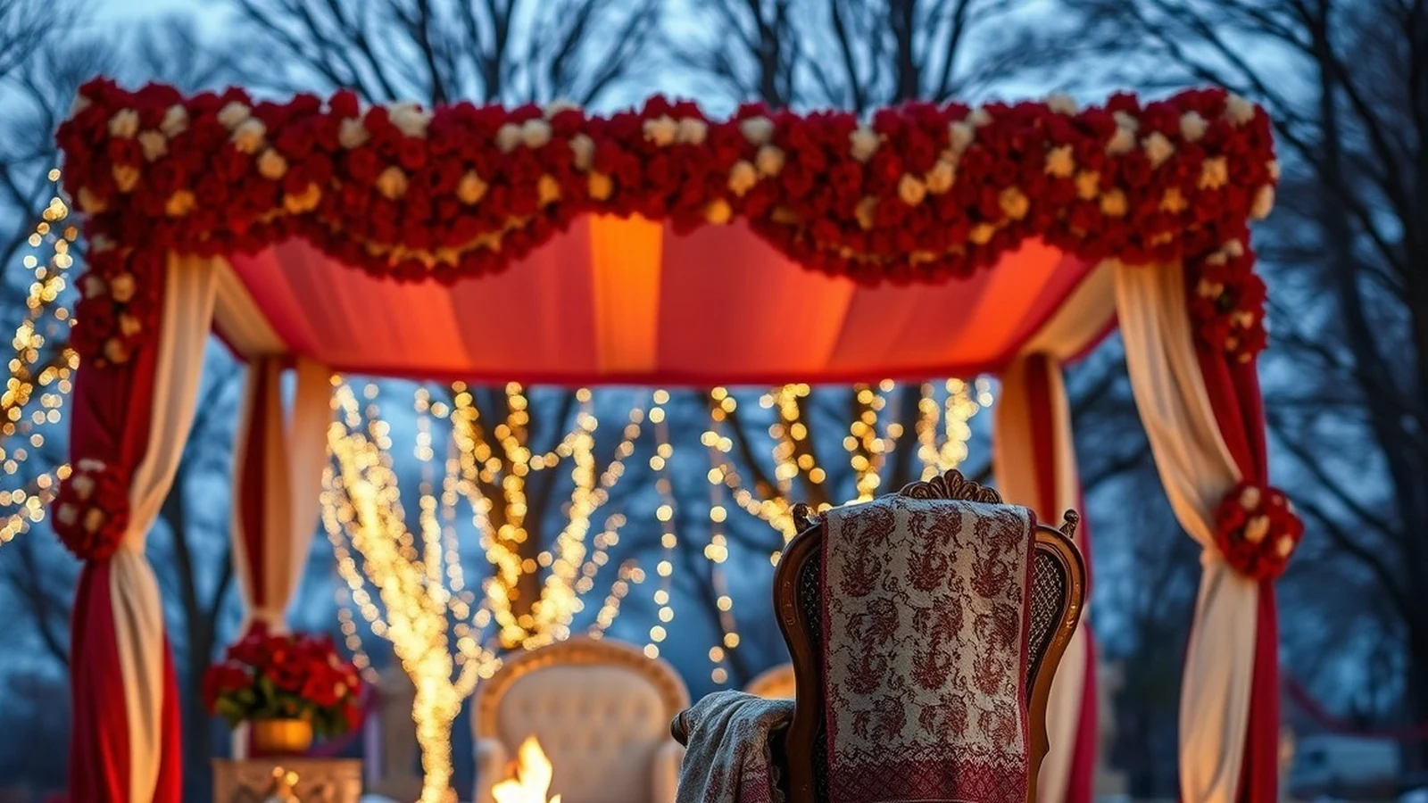 Wedding decor for a December 2026 wedding, for the December 2026 marriage dates guide