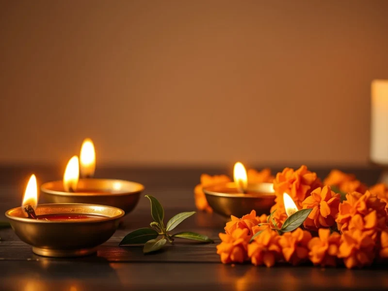 Brass diyas and marigold garlands, for the November 2027 marriage dates guide